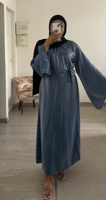 Abaya sarah bleu